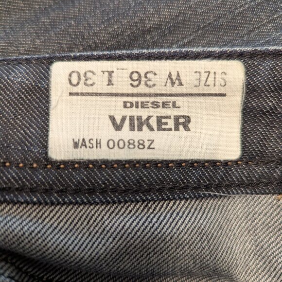 Diesel Viker 0088Z Jeans – W36 L30 Straight Fit Blue Denim, Button Fly - Picture 5 of 10